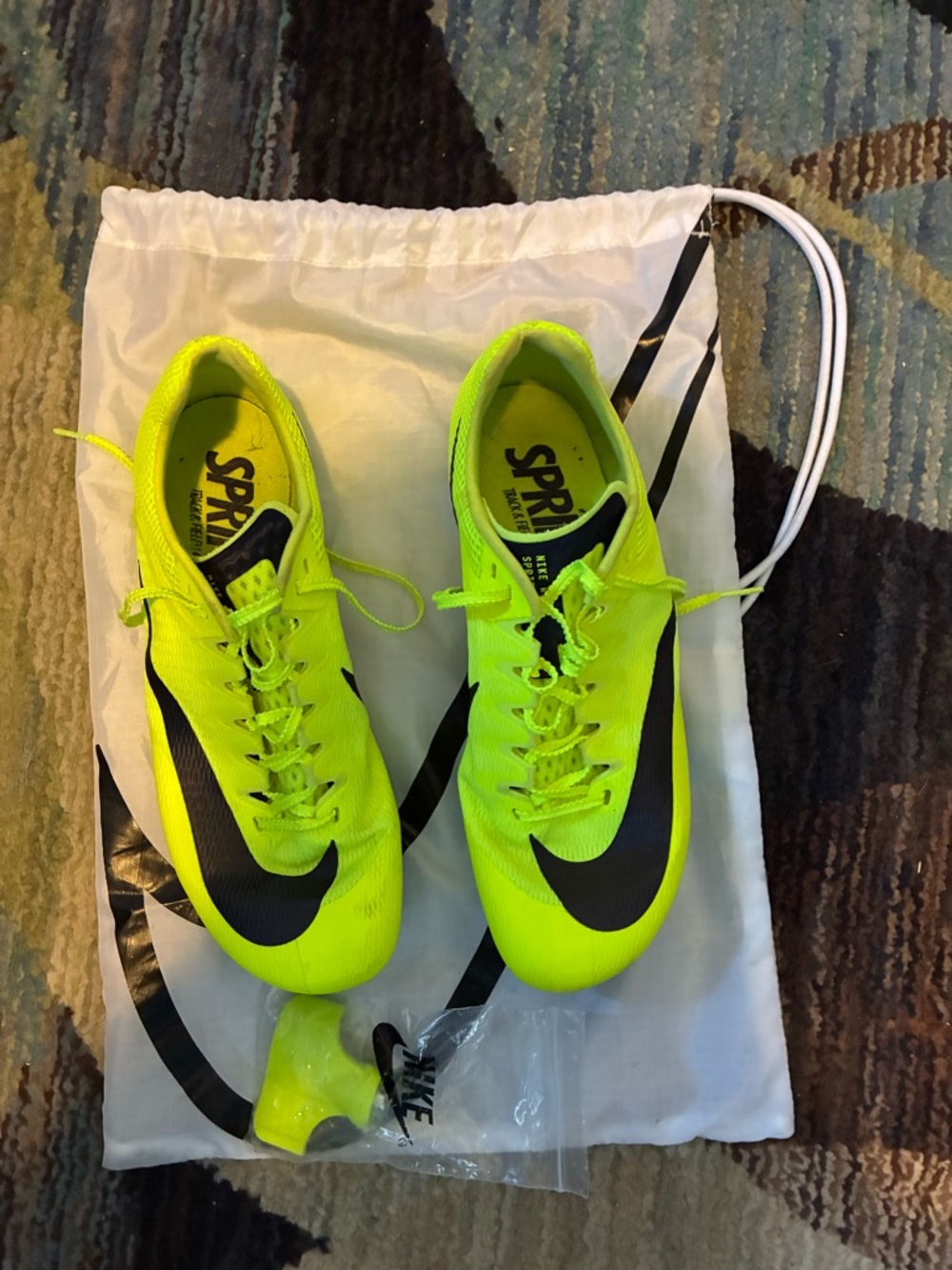 Nike Mercurial Bright Yellow Track Spikes with Black Swoosh
